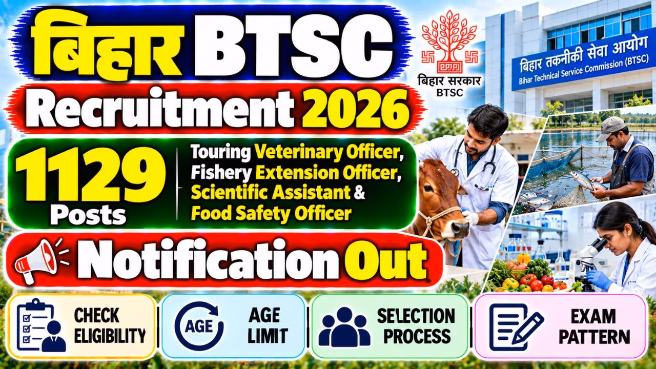 Bihar BTSC Various Posts Recruitment 2026