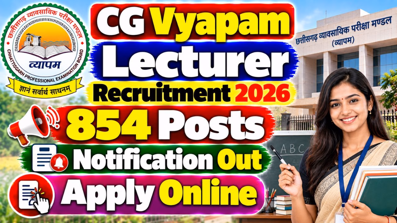 CG Vyapam Lecturer Recruitment 2026