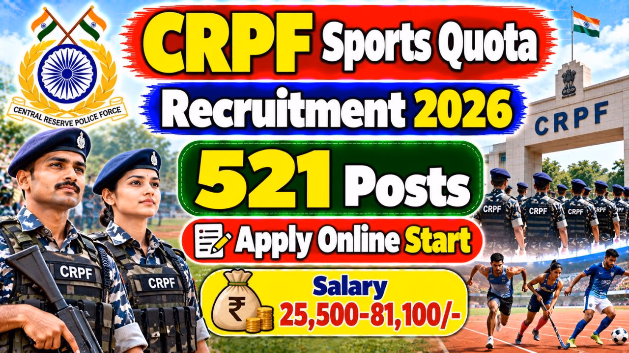 CRPF Sports Quota Recruitment 2026