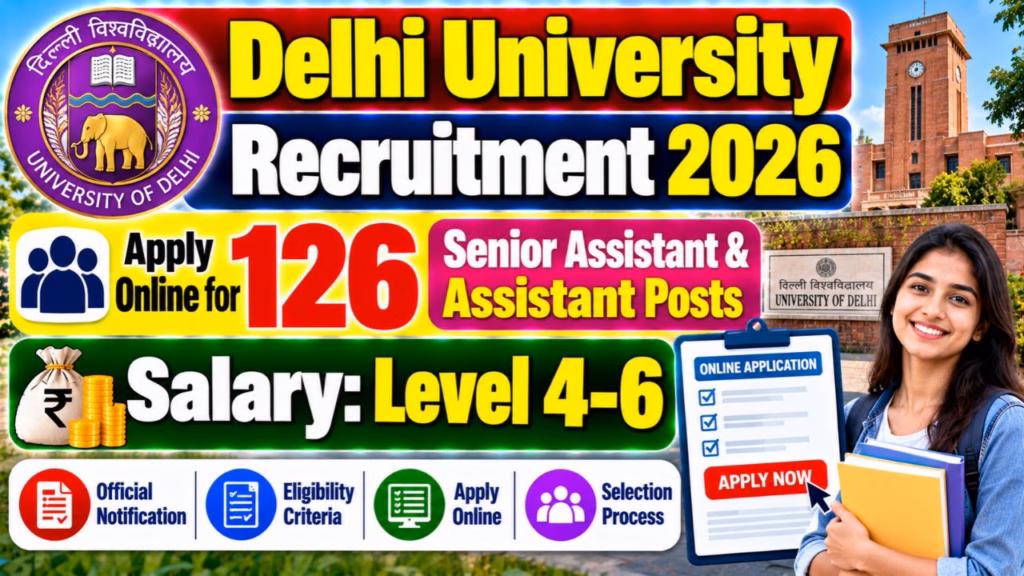 DU Senior Assistant & Assistant Online Form 2026