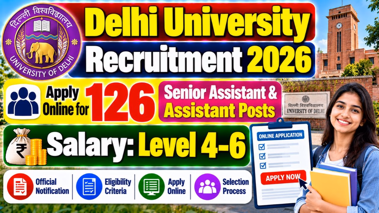 DU Senior Assistant & Assistant Online Form 2026