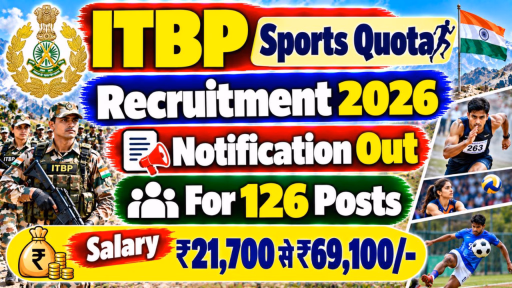 ITBP Sports Quota Recruitment Online Form 2026