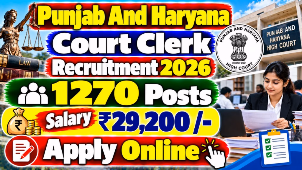 Punjab And Haryana Court Clerk Recruitment 2026