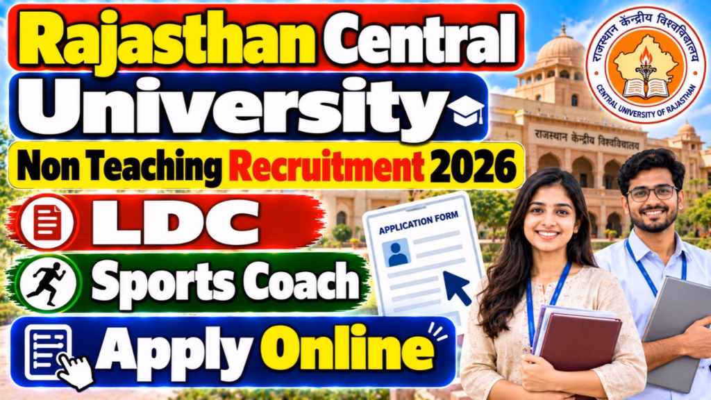 Rajasthan Central Univeristy Non Teaching Recruitment 2026