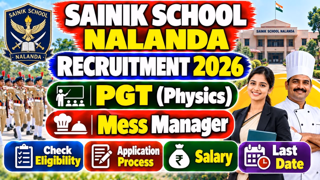 Sainik School Nalanda Recruitment 2026